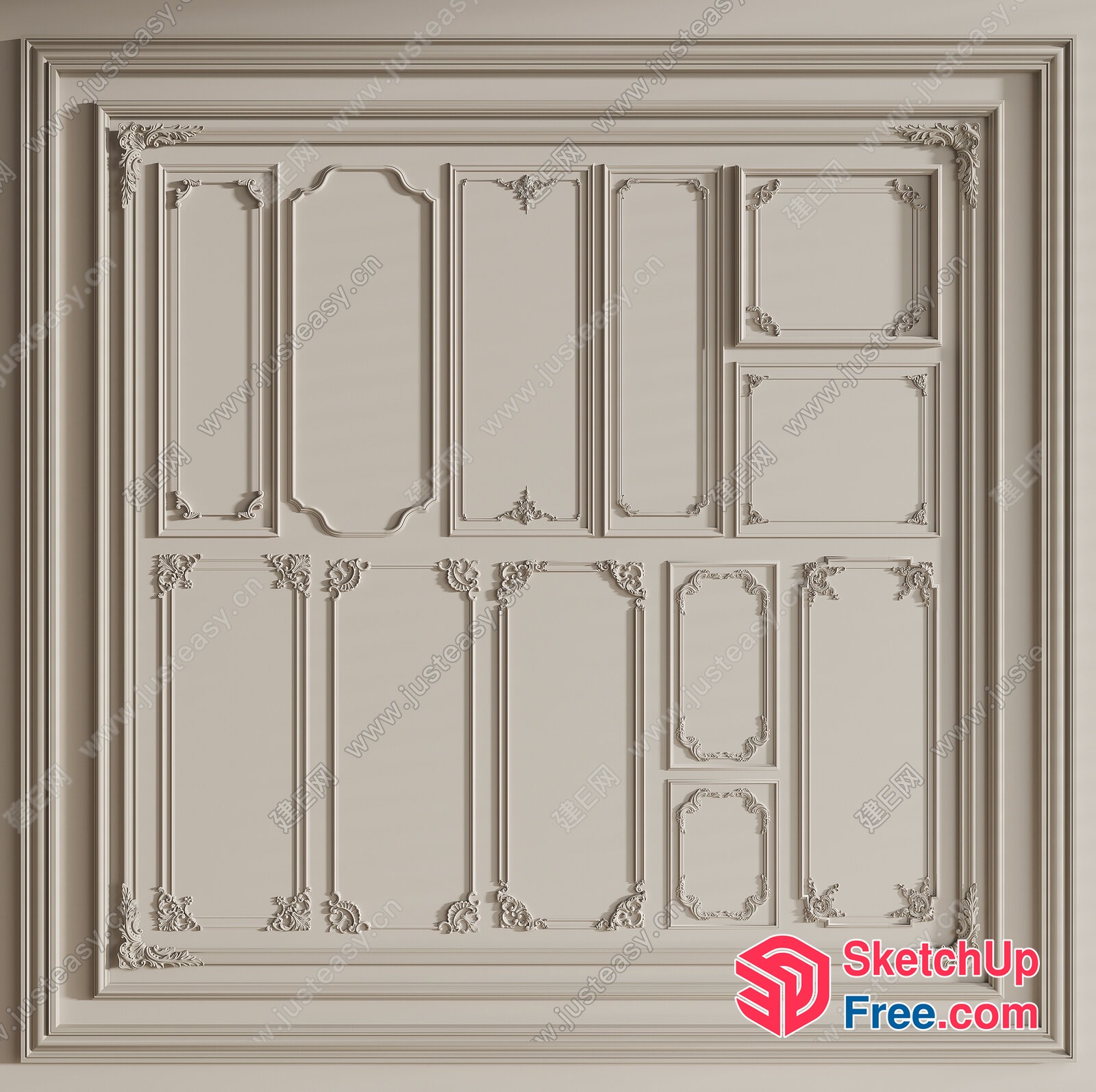 Classic Ornate Ceiling Detail 3D SketchUp File