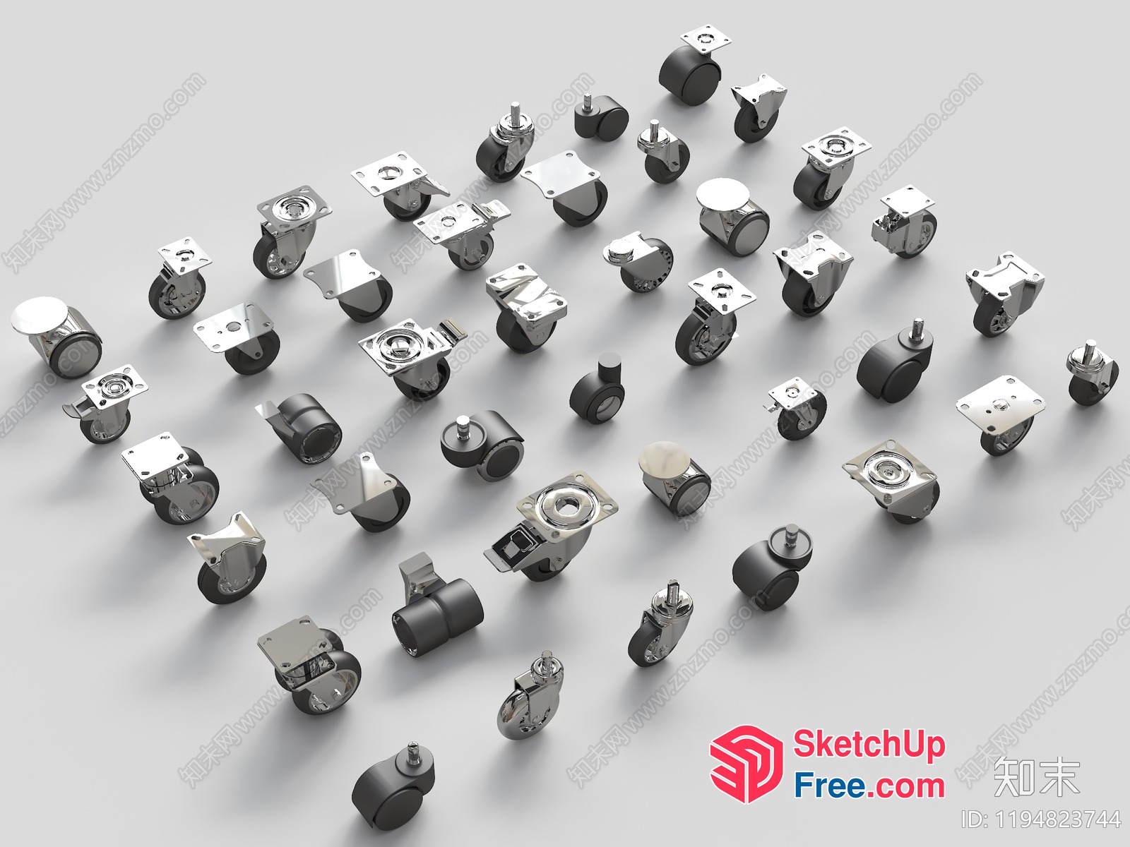 Industrial Caster Wheels Collection 3D SketchUp File