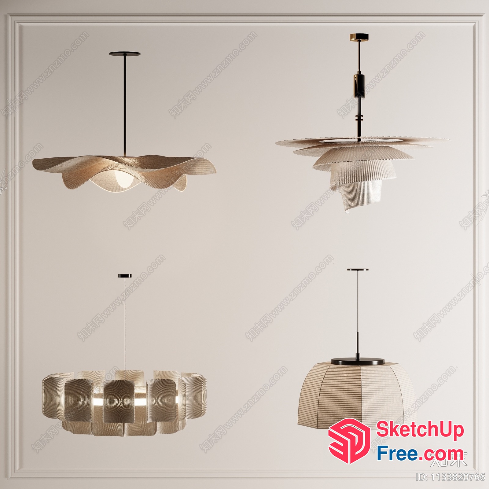 Elegant Ceiling Lighting Options 3D SketchUp File