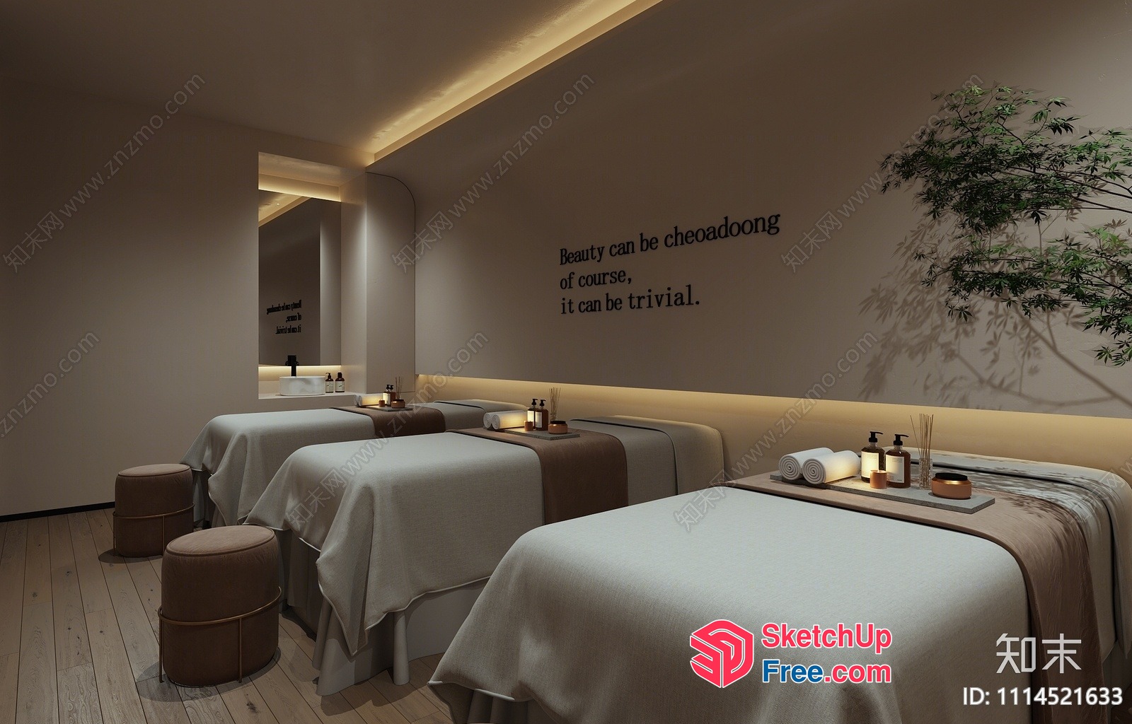 Minimalist Style Spa Room With Calming Ambiance 3D SketchUp File