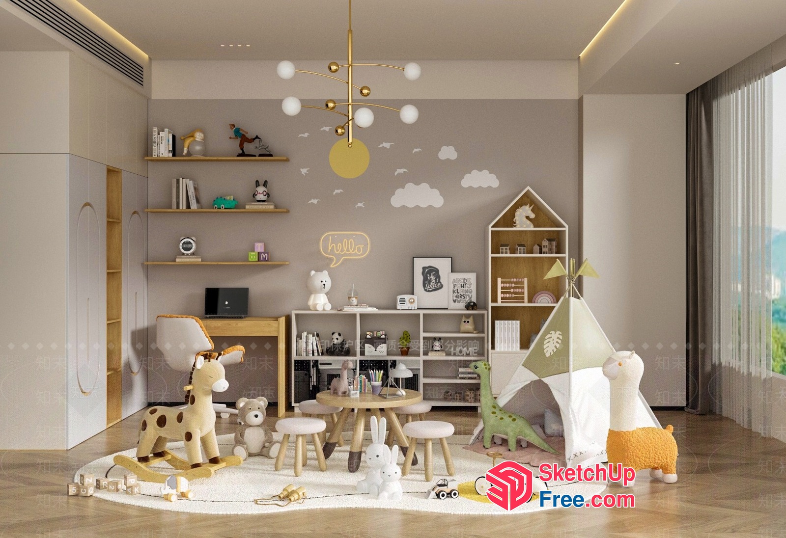 Playful Modern Children'S Room 3D SketchUp File