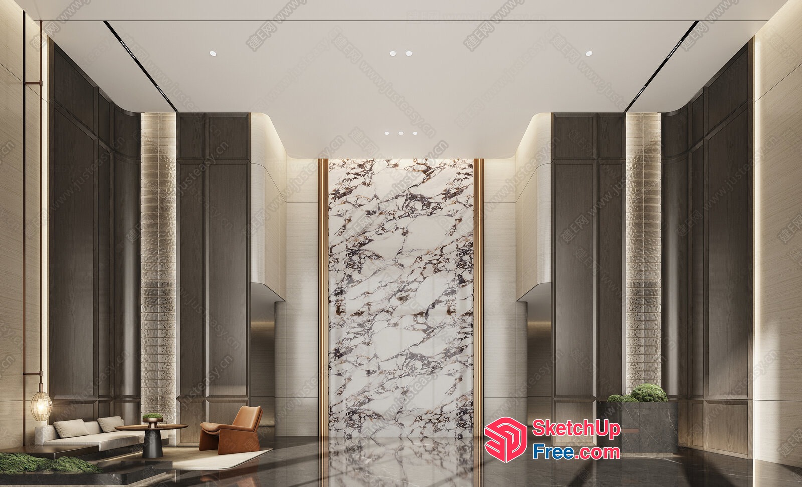 Modern Luxury Office Lobby 3D SketchUp File