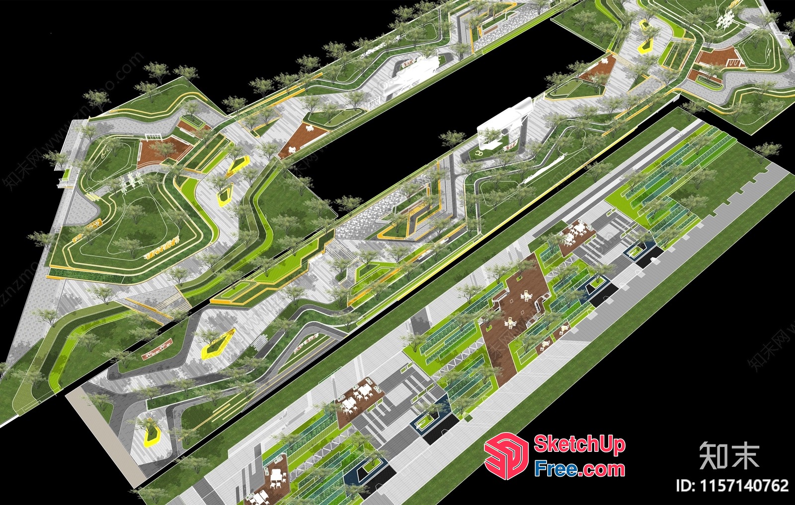 Modern Industrial Park 3D SketchUp File