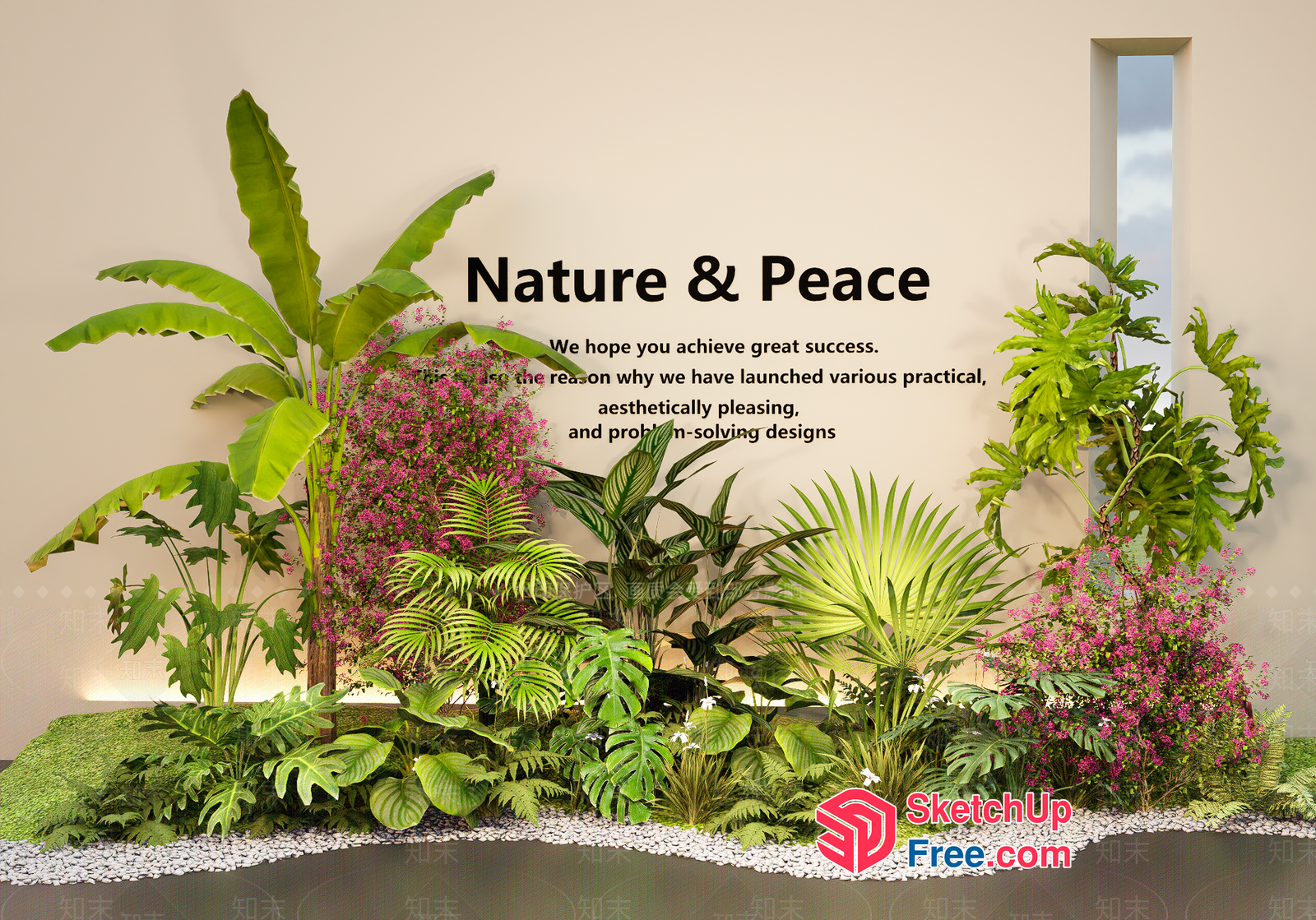 Exquisite Tropical Garden Oasis 3D SketchUp File