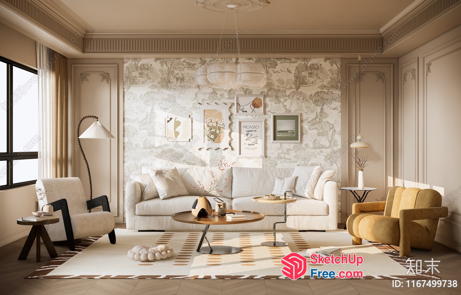 Elegant And Classic Living Room Interior Design 3D SketchUp File
