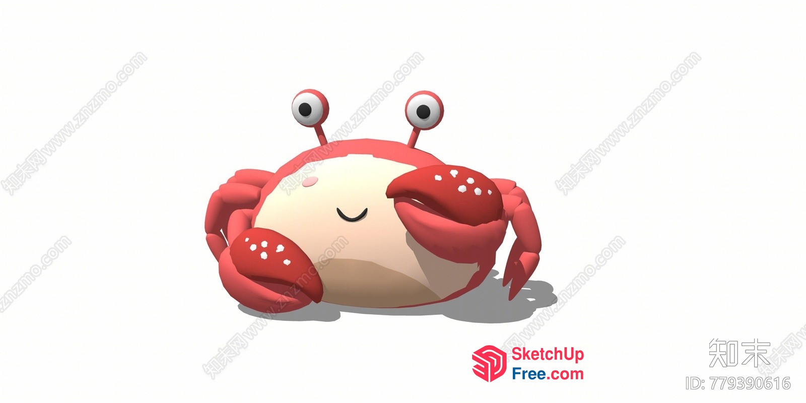 Cartoon Crab Character 3D SketchUp File