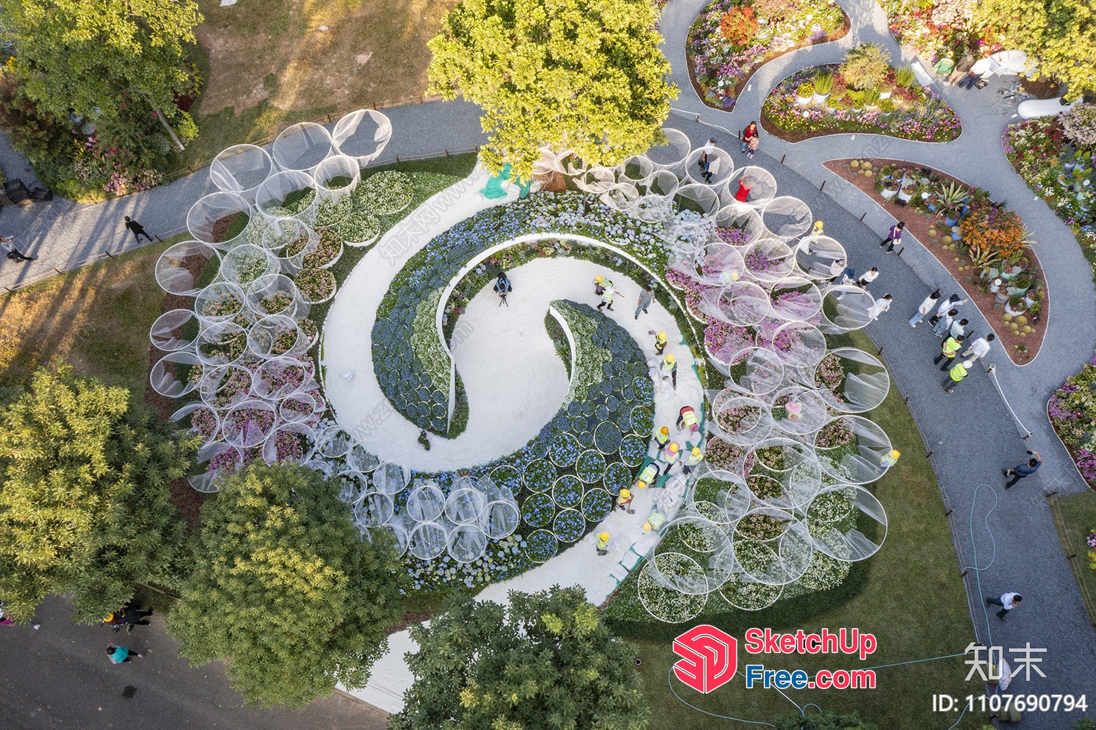 Serpentine Garden Pathway 3D SketchUp File