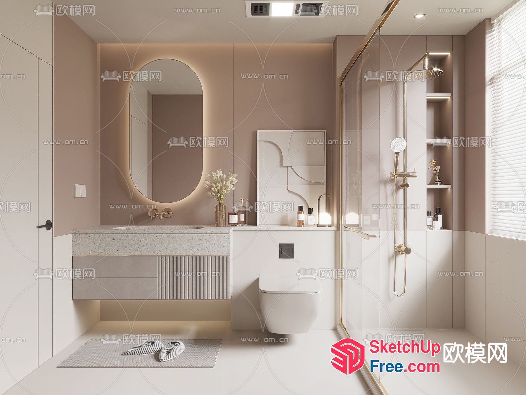 Elegant Bathroom Decor With Modern Fixtures 3D SketchUp File