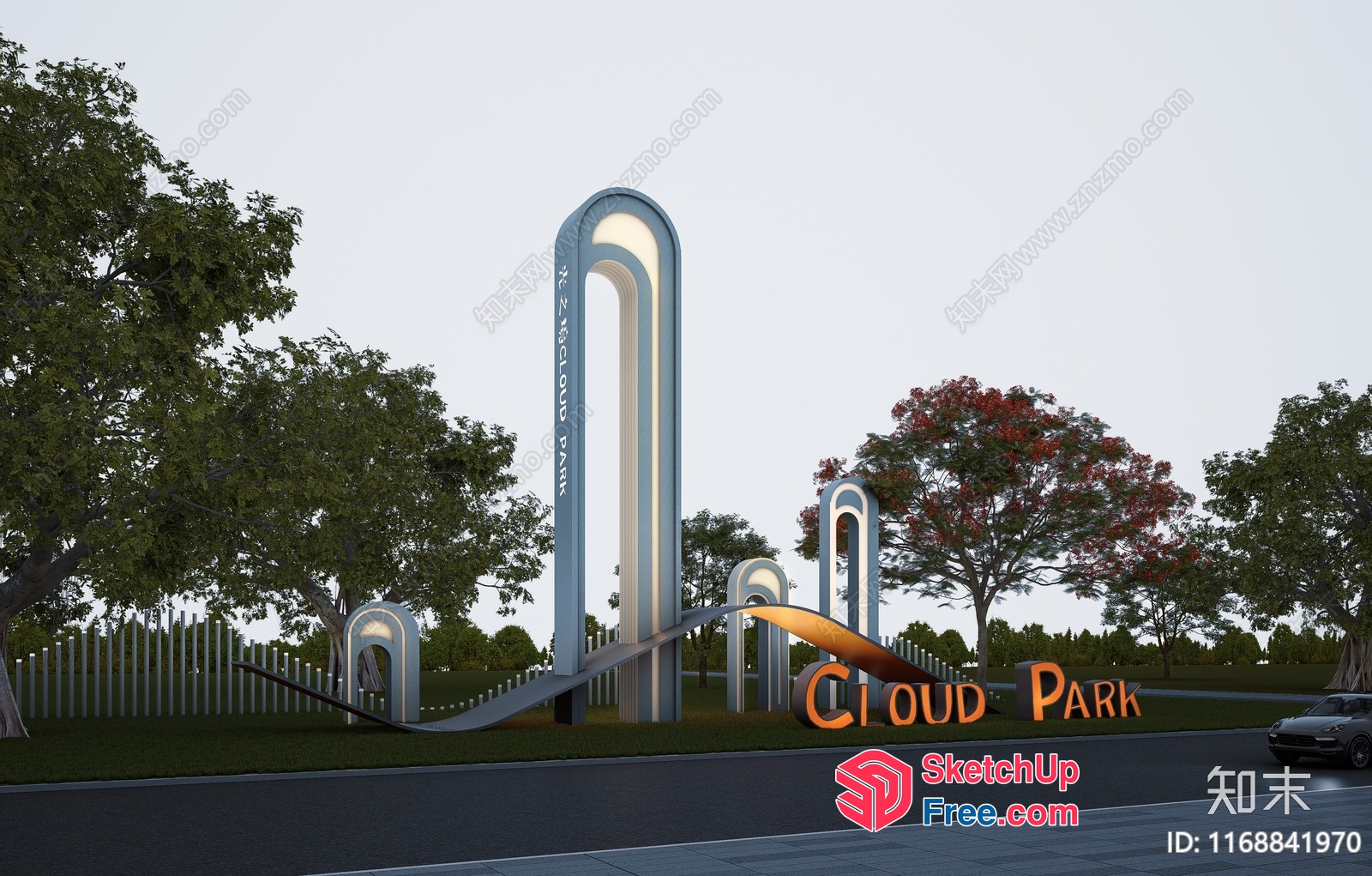 Cloud Park Entrance 3D SketchUp File
