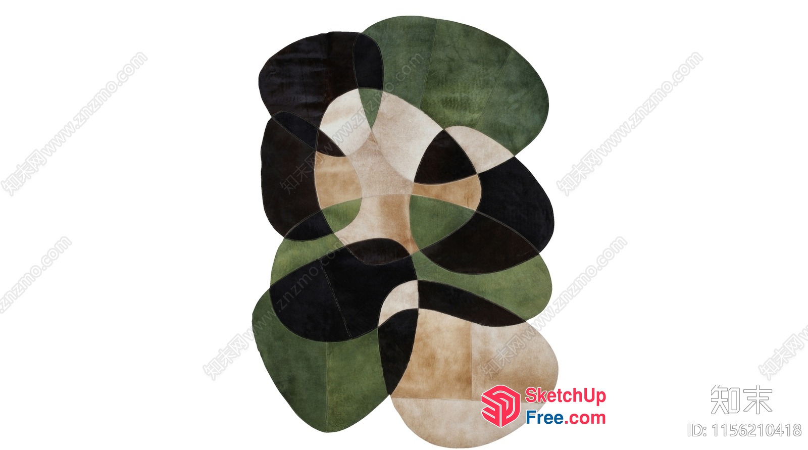 Abstract Artwork Of Curved Shapes In Earthy Tones 3D SketchUp File
