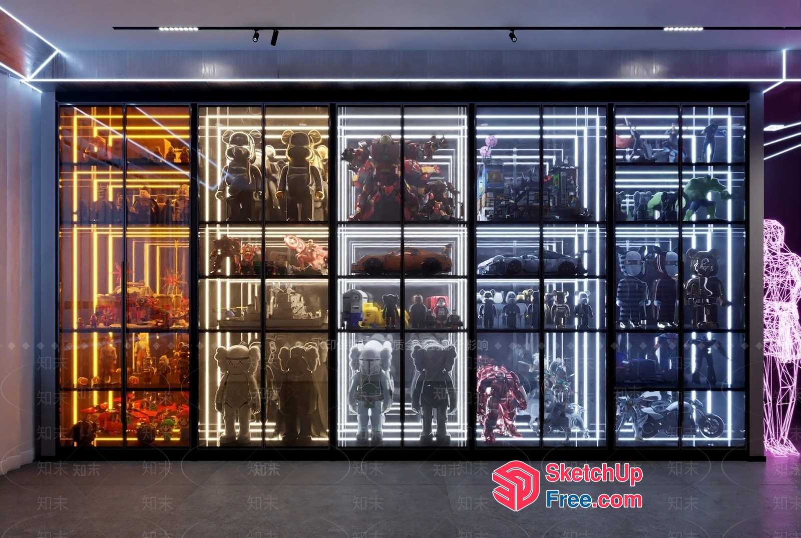 Modern Toy Collection Display Case 3D SketchUp File