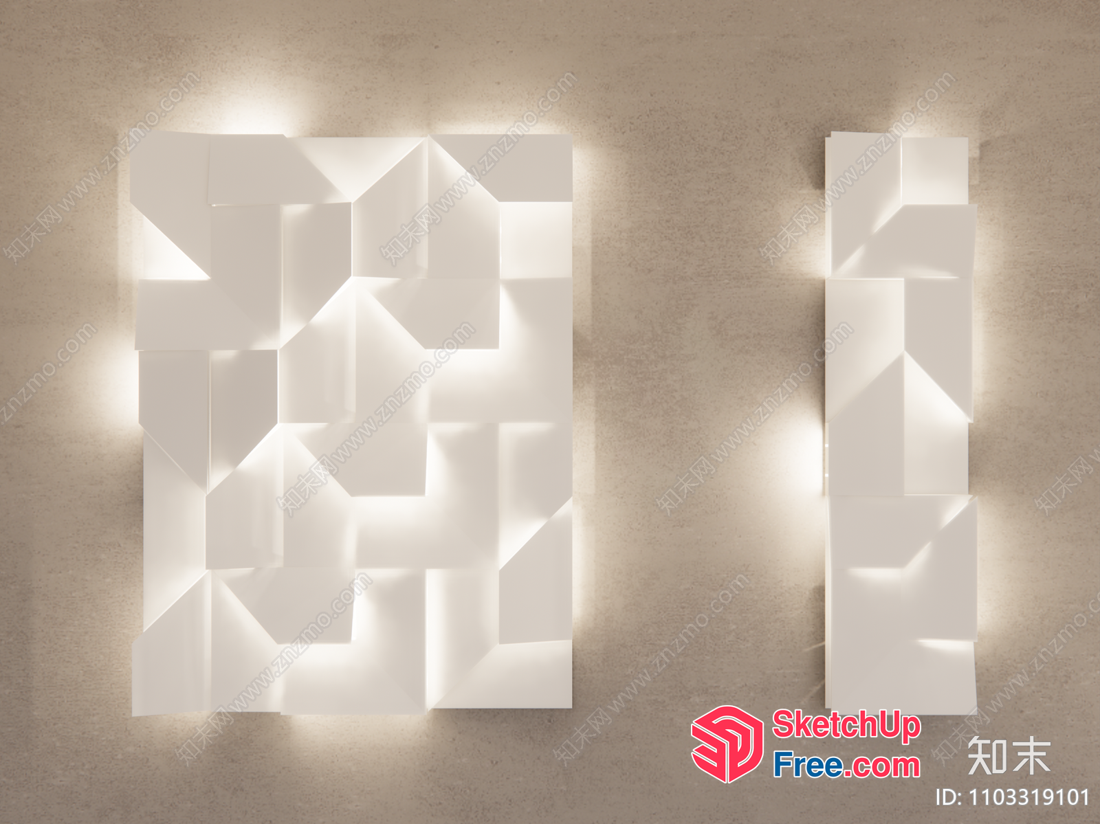 Modern White Wall Art Lighting 3D SketchUp File