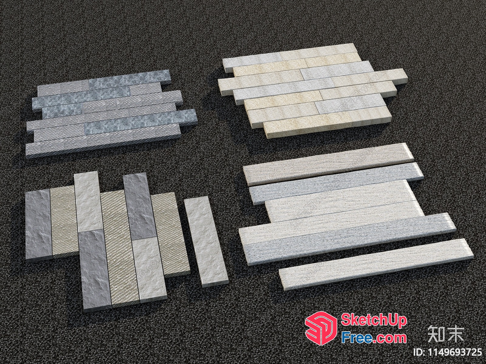 Stone Tile Flooring Options 3D SketchUp File
