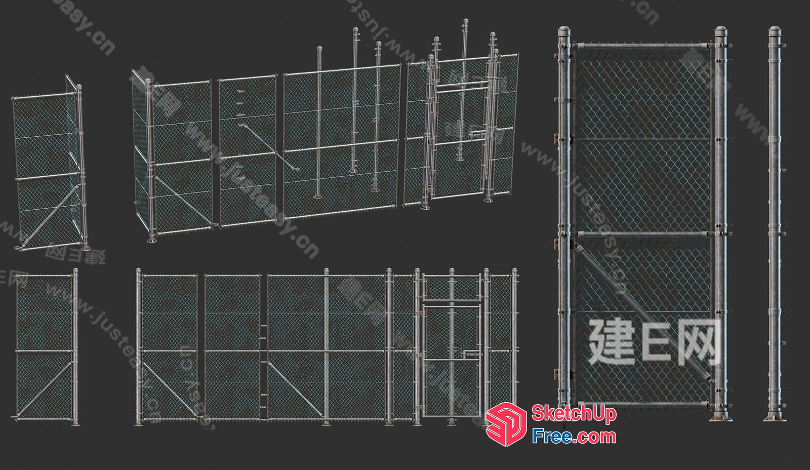 Metal Fencing Collection 3D SketchUp File