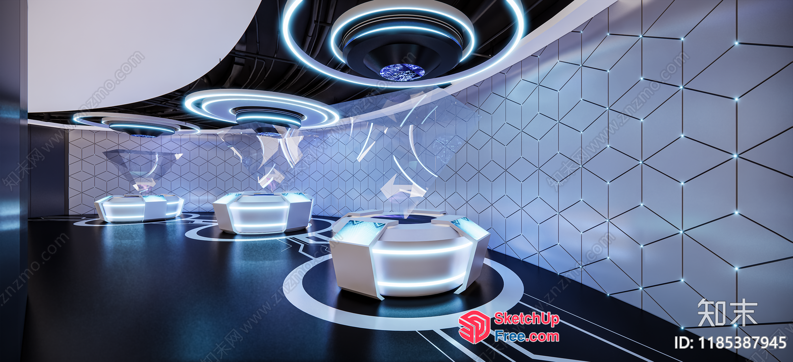 Futuristic High-Tech Office Space 3D SketchUp File