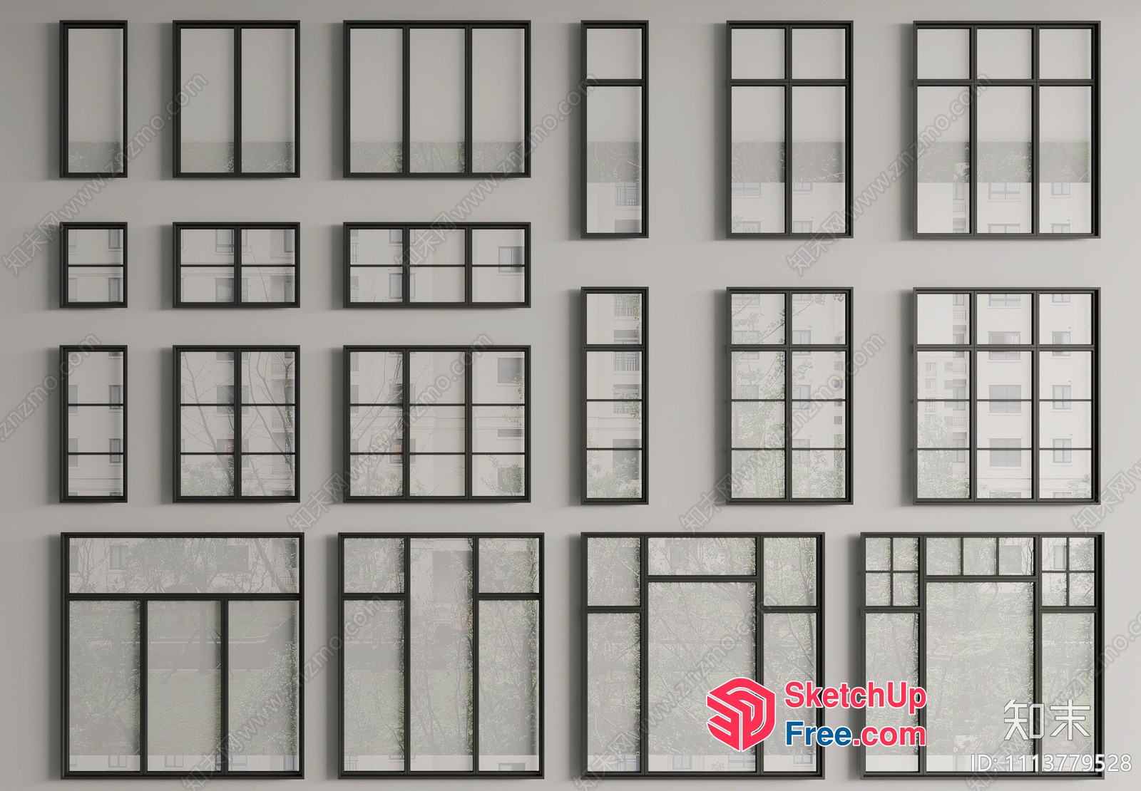 Various Window Styles 3D SketchUp File