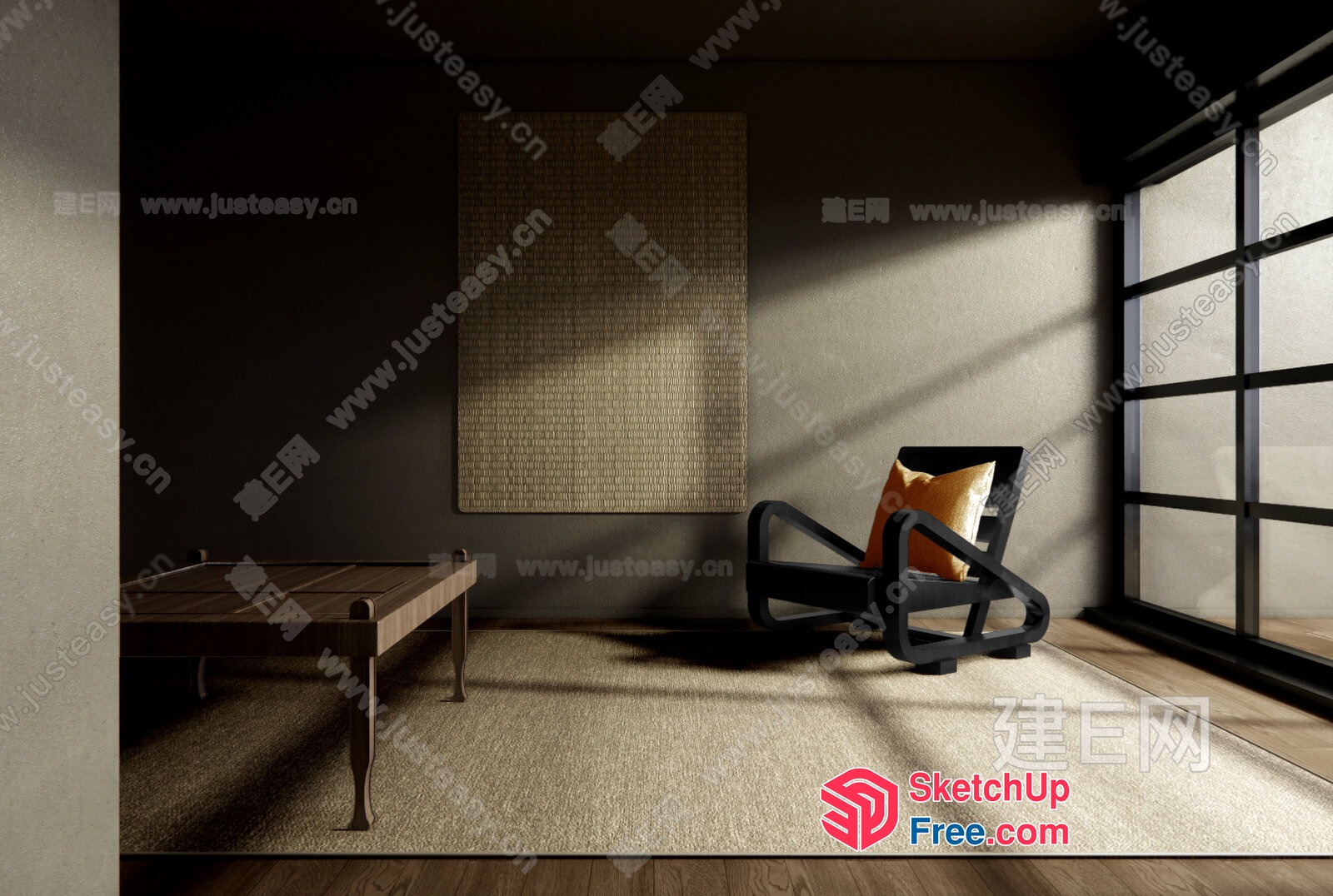 Minimalist Japanese-Style Interior With Natural Light 3D SketchUp File