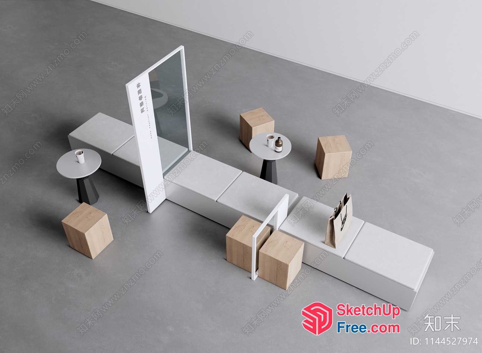 Modern Minimalist Living Room Furniture Set 3D SketchUp File