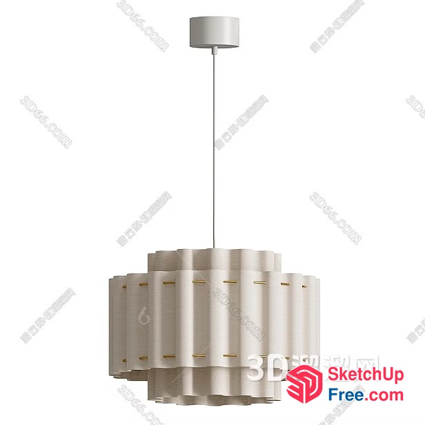 Modern White Hanging Light Fixture 3D SketchUp File