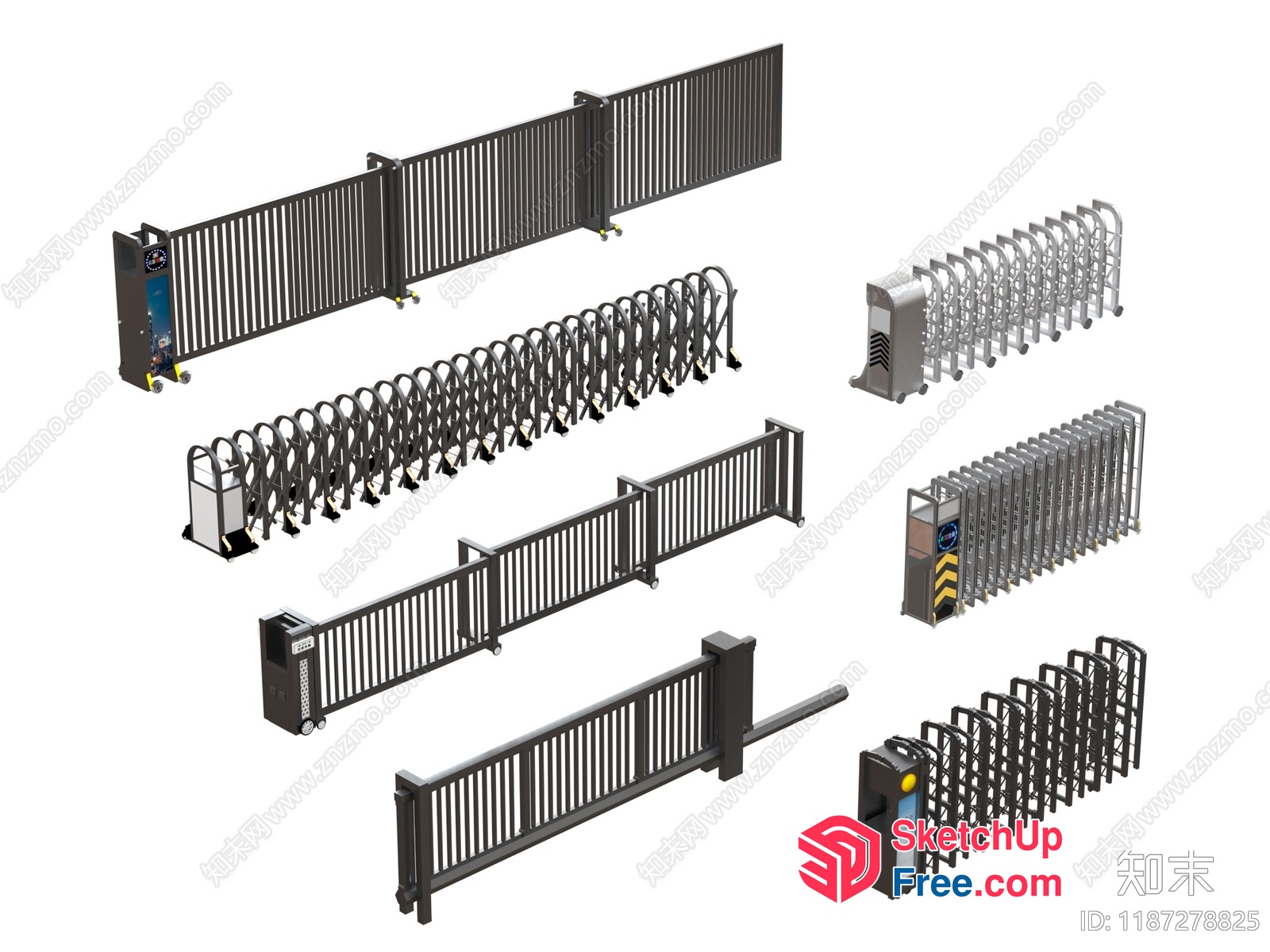 Various Types Of Gates And Barriers 3D SketchUp File
