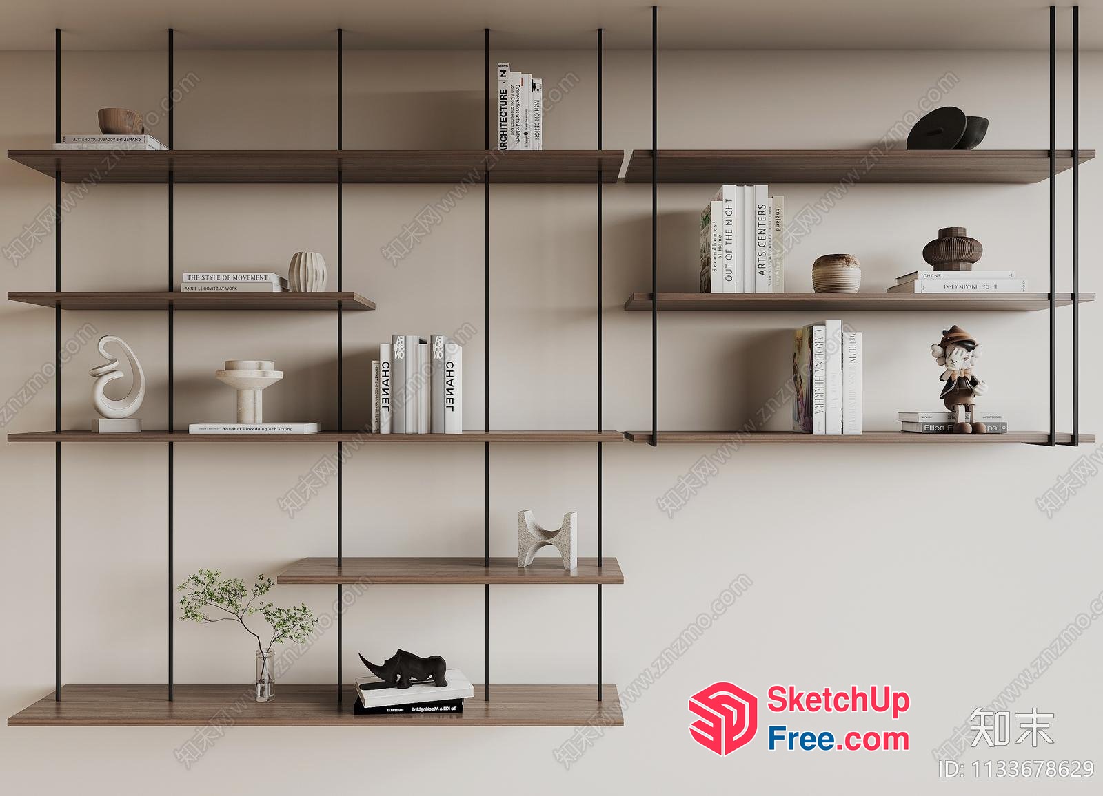 Minimalist Shelf Decor With Modern Decorative Items 3D SketchUp File