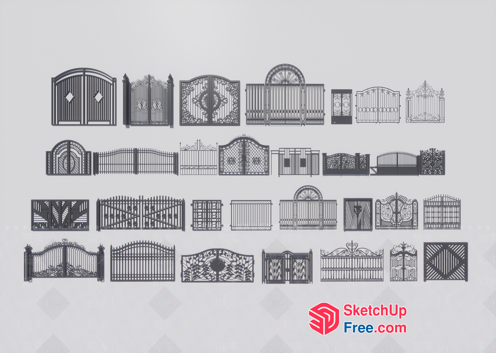 Ornate Metal Gate Designs 3D SketchUp File