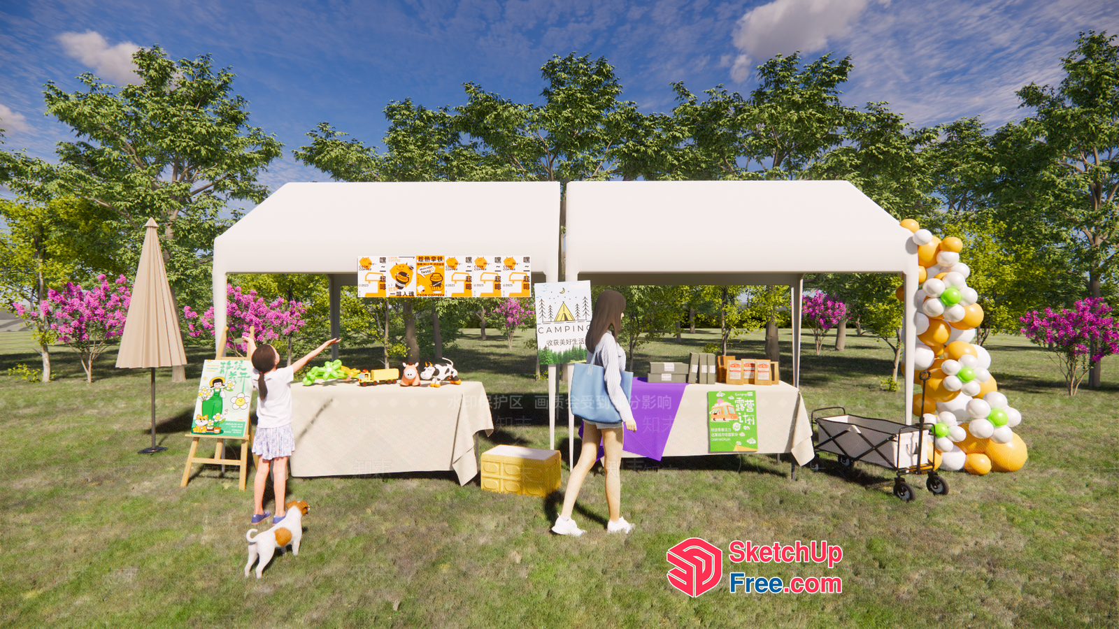 Outdoor Food And Beverage Stand 3D SketchUp File