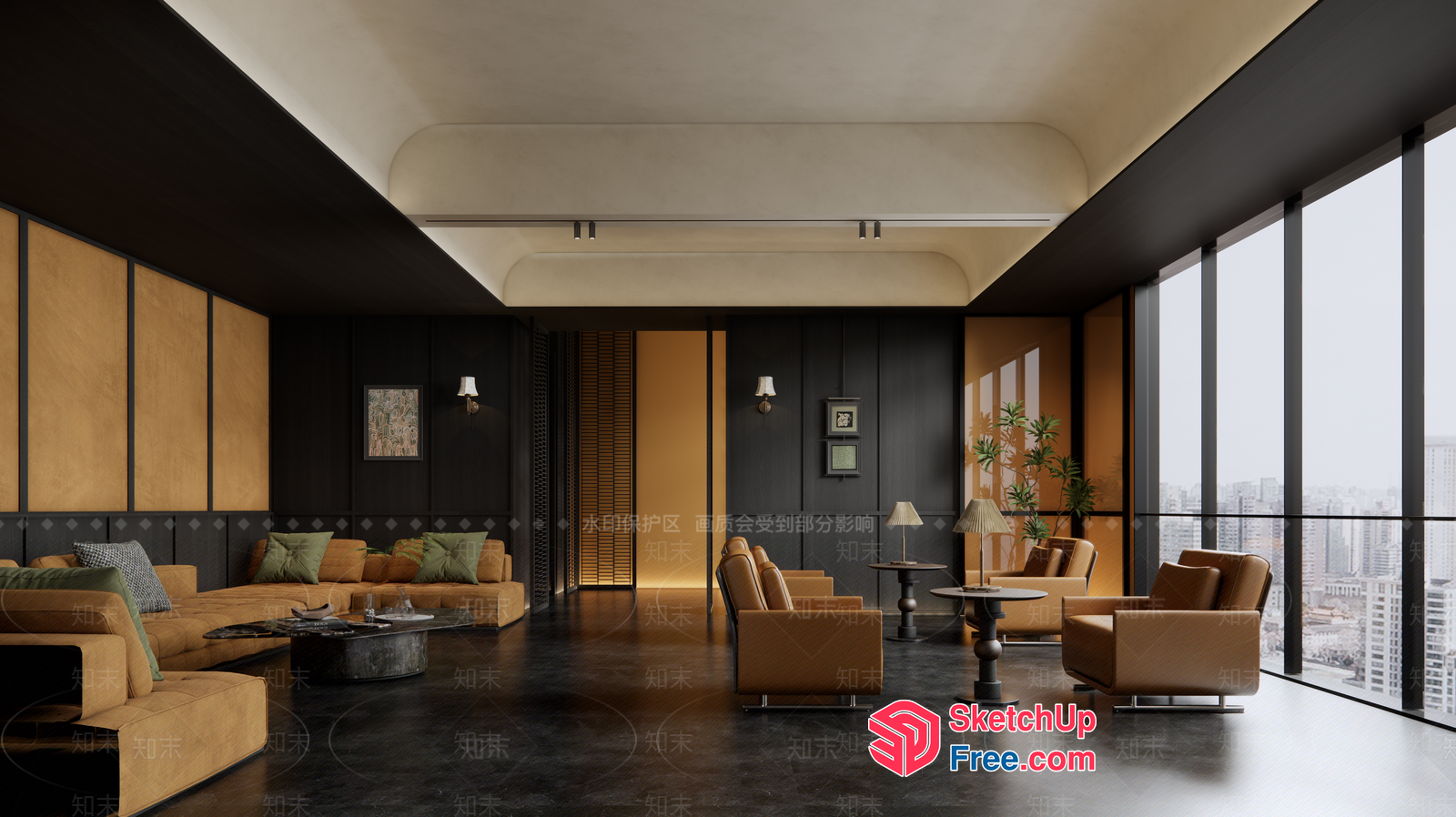 Modern Cityscape Lounge 3D SketchUp File