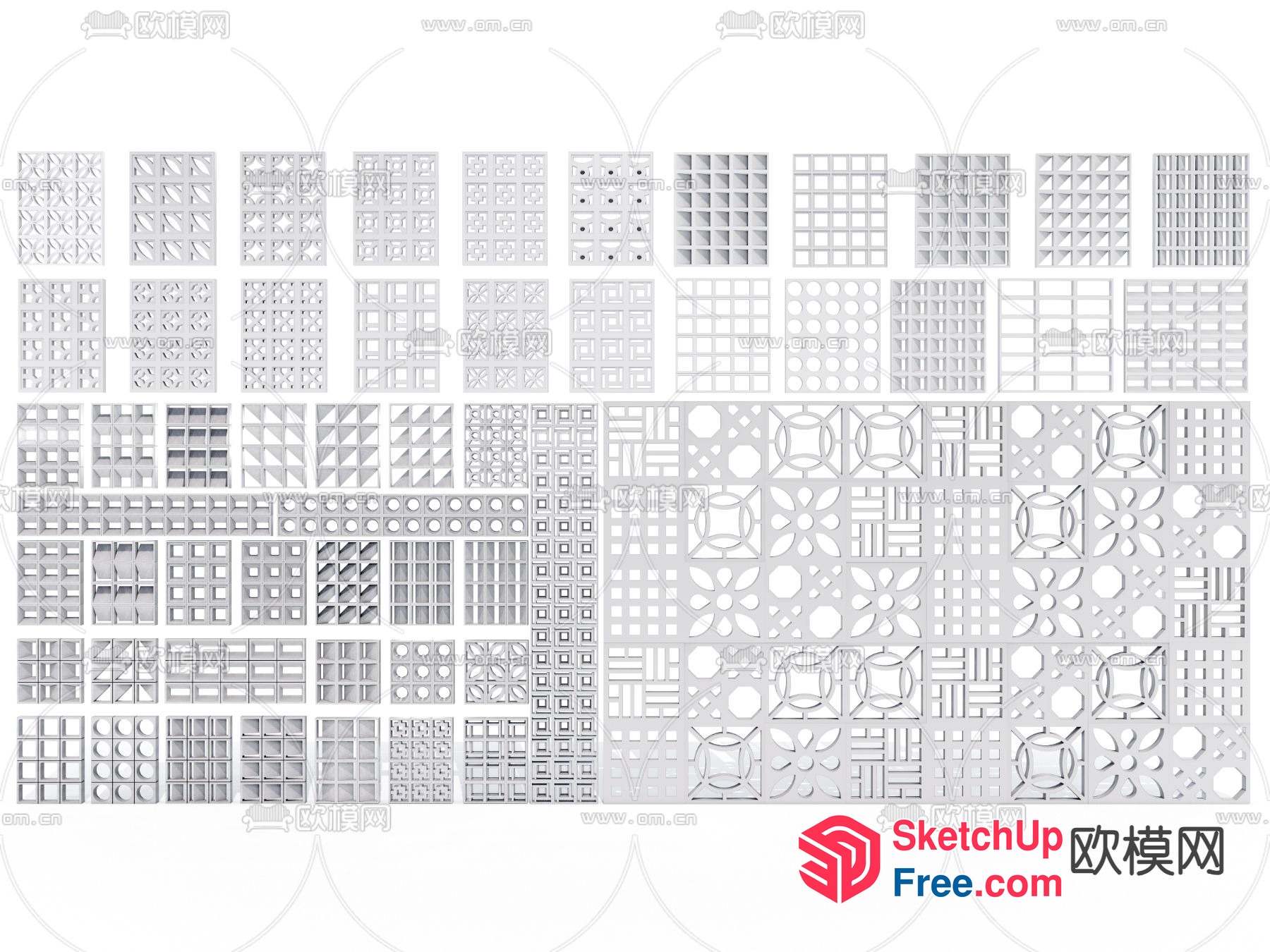Geometric Patterns And Shapes 3D SketchUp File