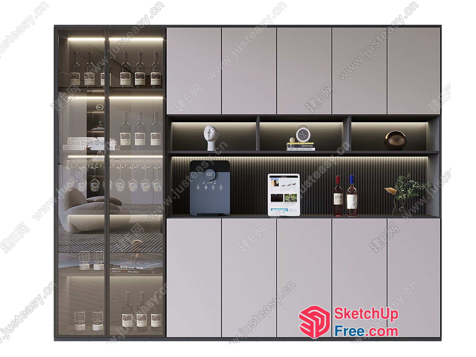 Modern Minimalist Wine Cabinet Design 3D SketchUp File