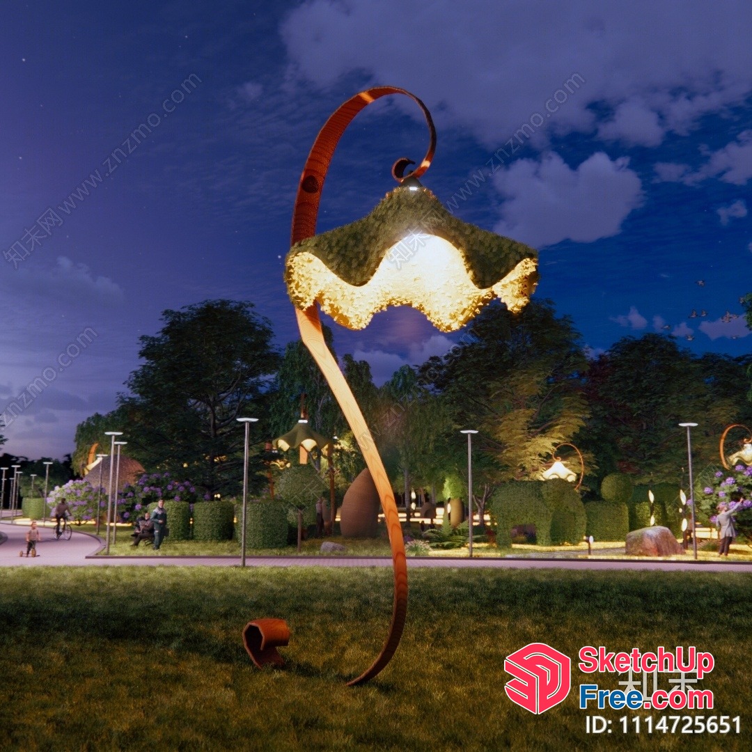 Elegant Outdoor Lighting Fixture With Unique Design 3D SketchUp File