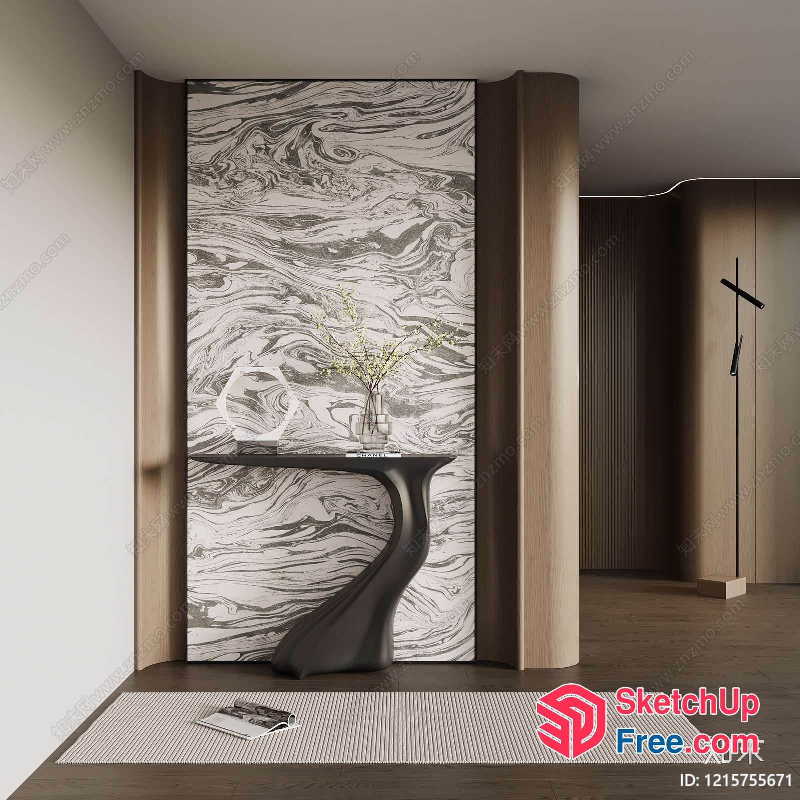 Elegant Minimalist Living Room Decor 3D SketchUp File