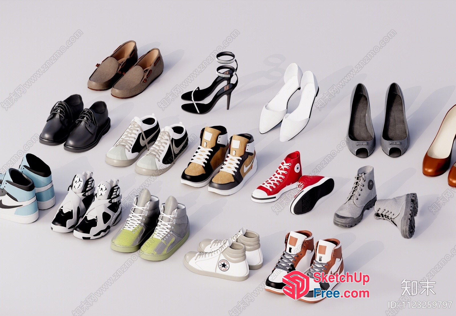 Assorted Shoes Collection 3D SketchUp File