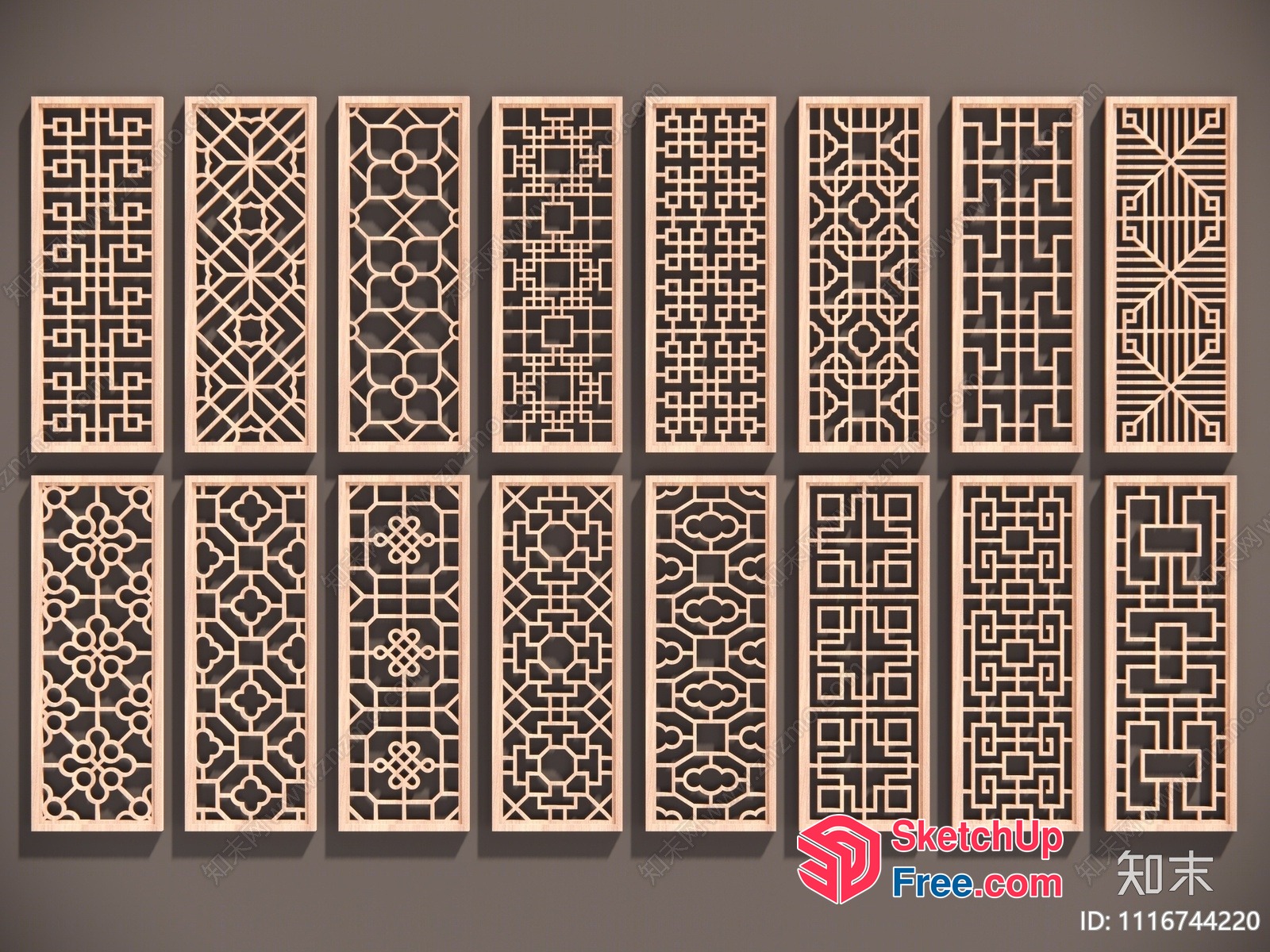 Intricate Geometric Patterned Wall Decor 3D SketchUp File