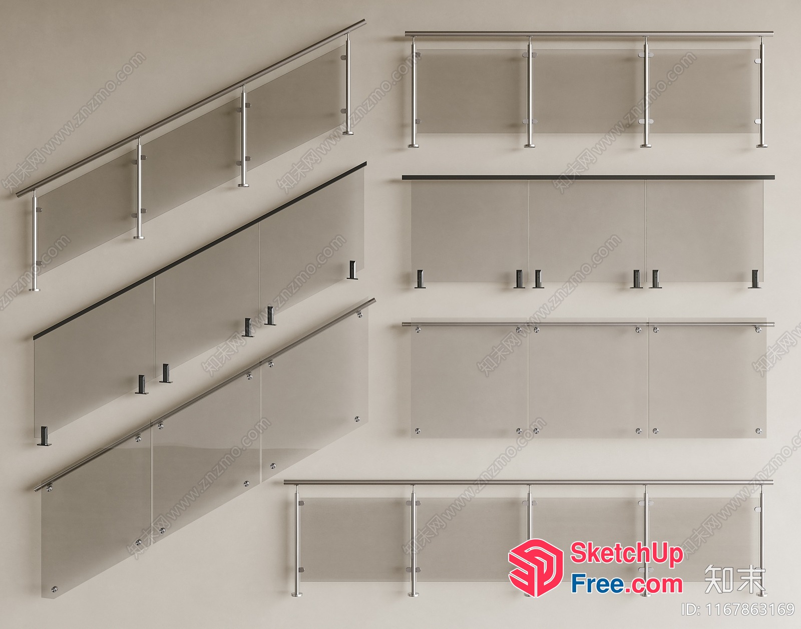 Railing And Stair Set Collection 3D SketchUp File