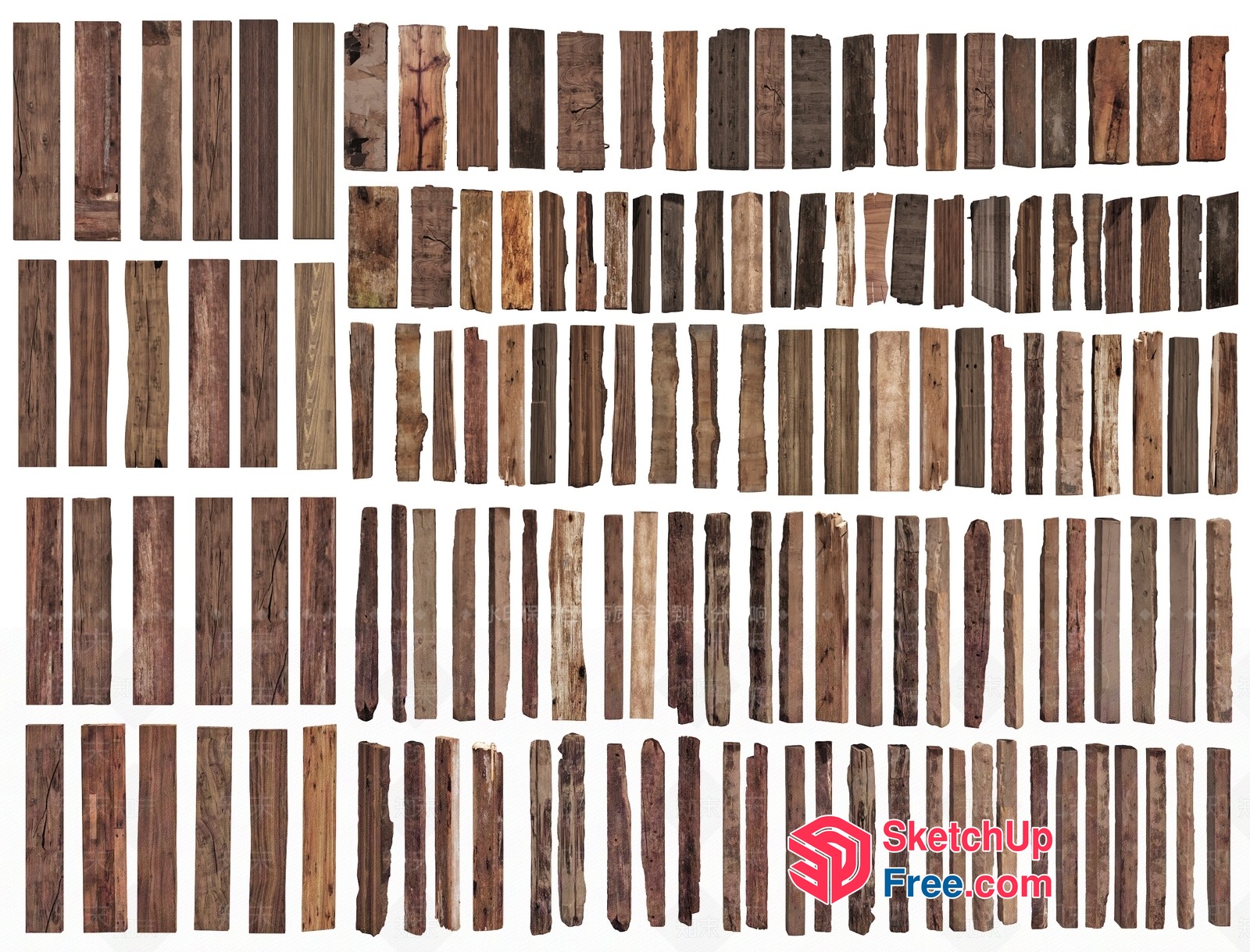Wooden Planks Collection 3D SketchUp File