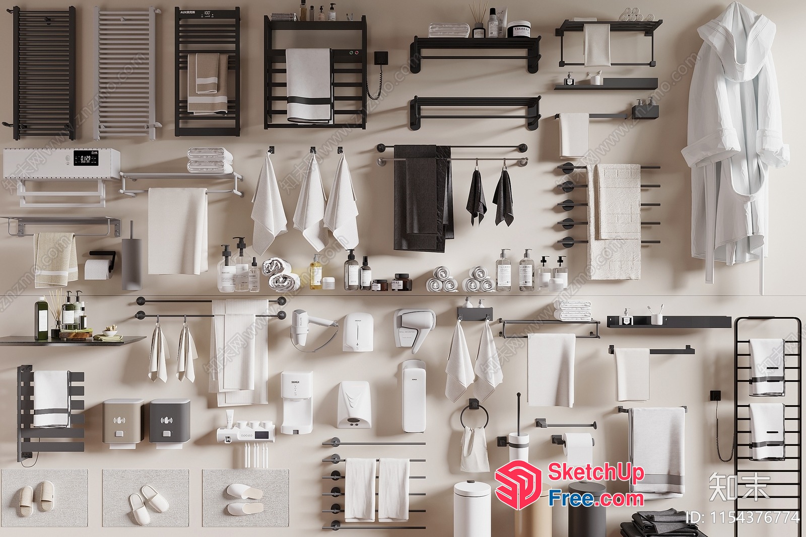 Modern Bathroom Accessories Collection 3D SketchUp File