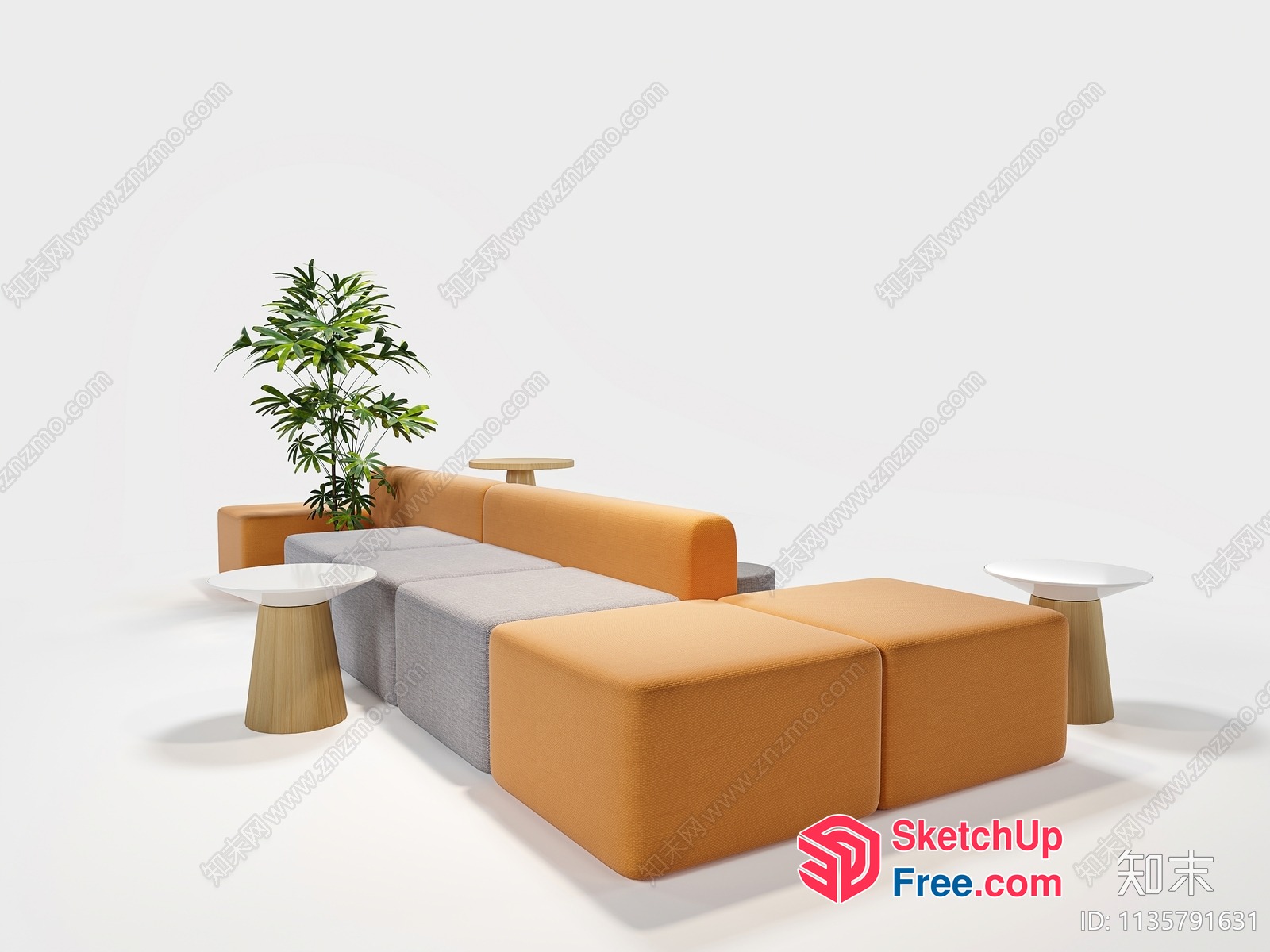 Modern Minimalist Living Room Furniture Set 3D SketchUp File