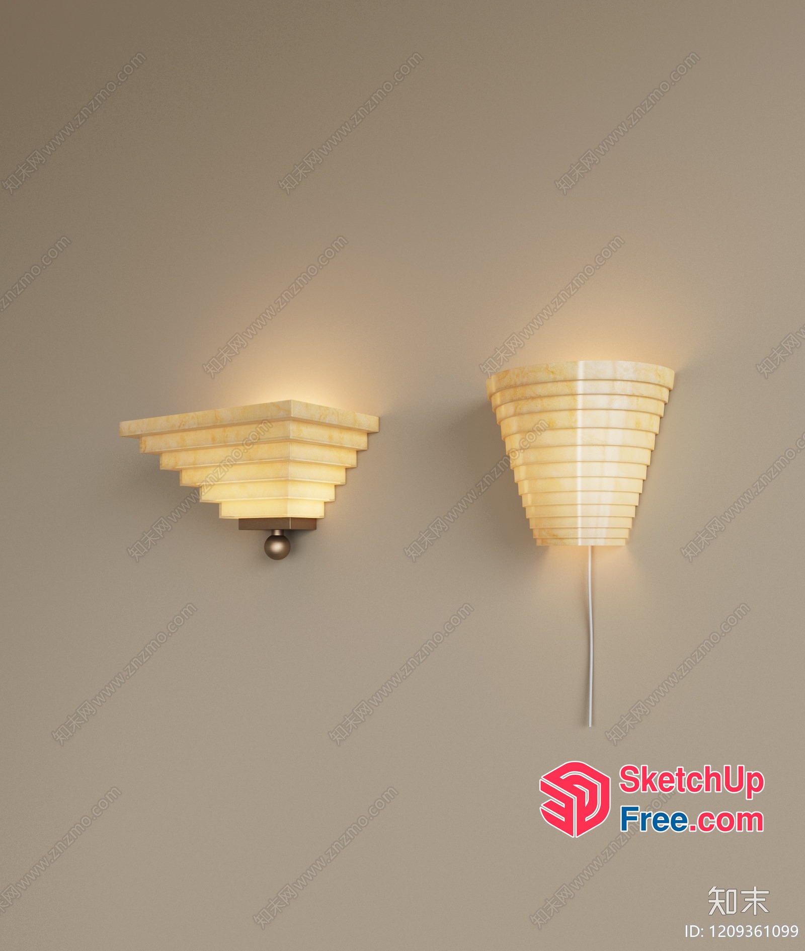 Two Conical Shaped Wall Lights 3D SketchUp File