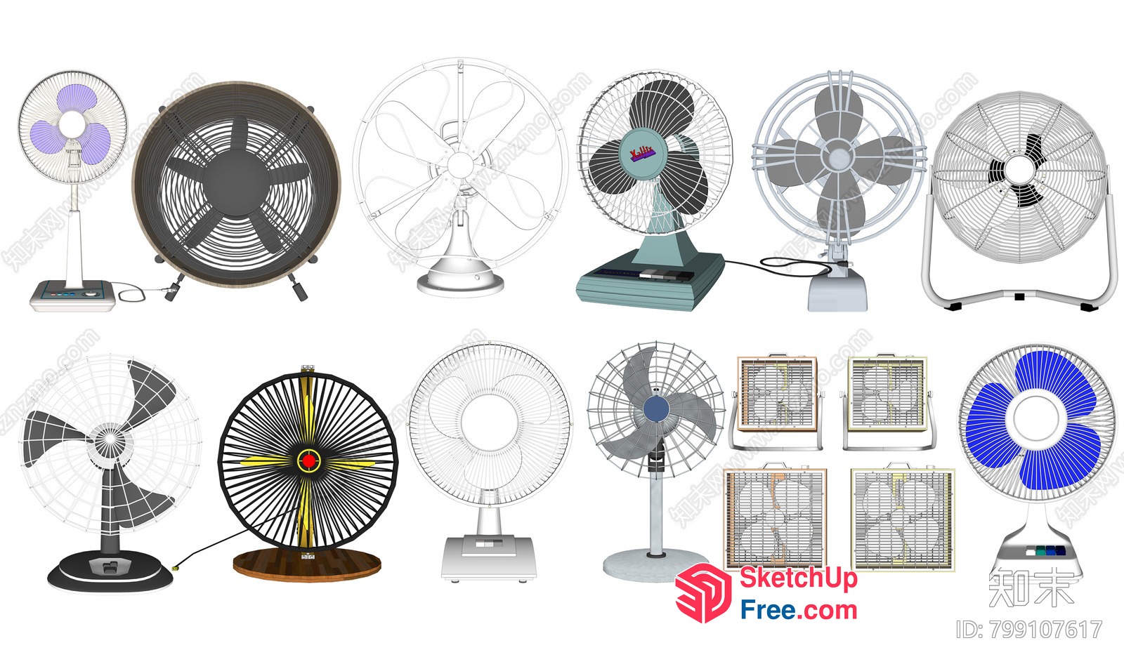 Various Types Of Fans 3D SketchUp File