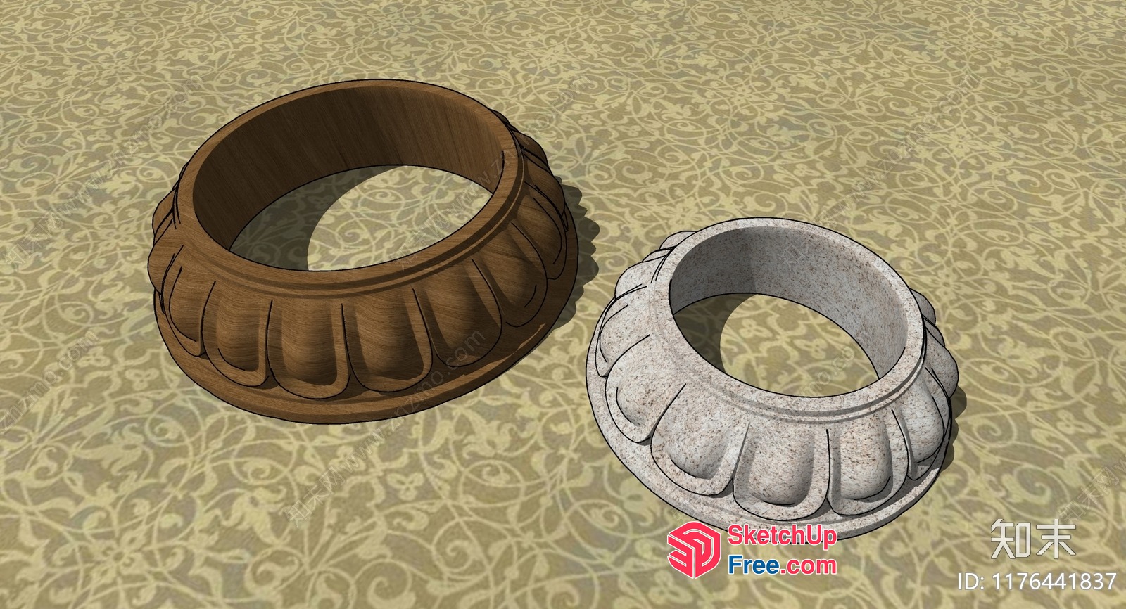 Ornate Ceiling Ring Detail 3D SketchUp File
