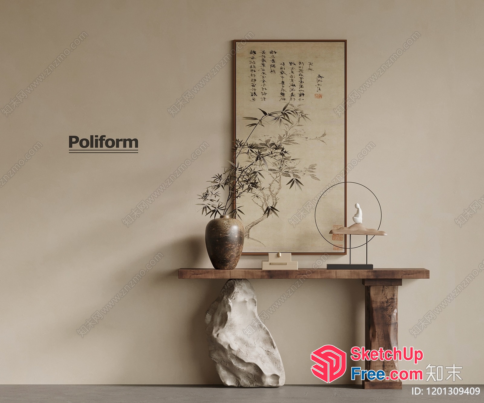 Elegant And Serene Japanese-Inspired Interior 3D SketchUp File