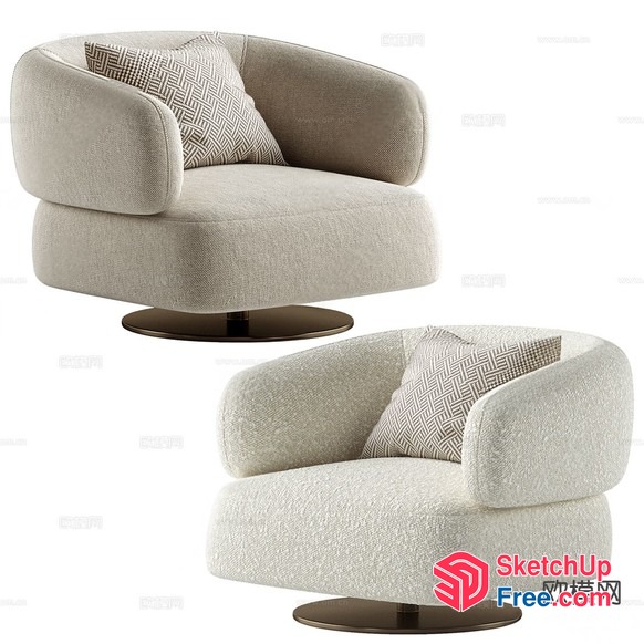 Modern Creamy Style Pillar Chairs 3D SketchUp File