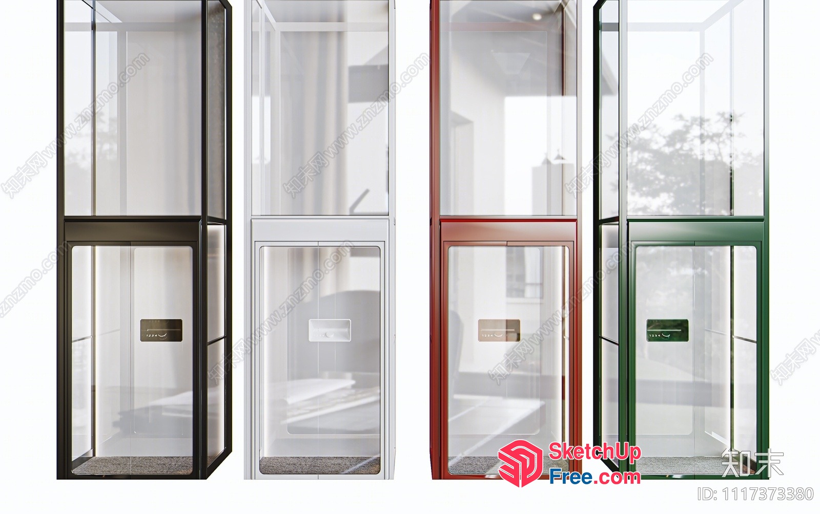 Elevator And Stairway Interior 3D SketchUp File