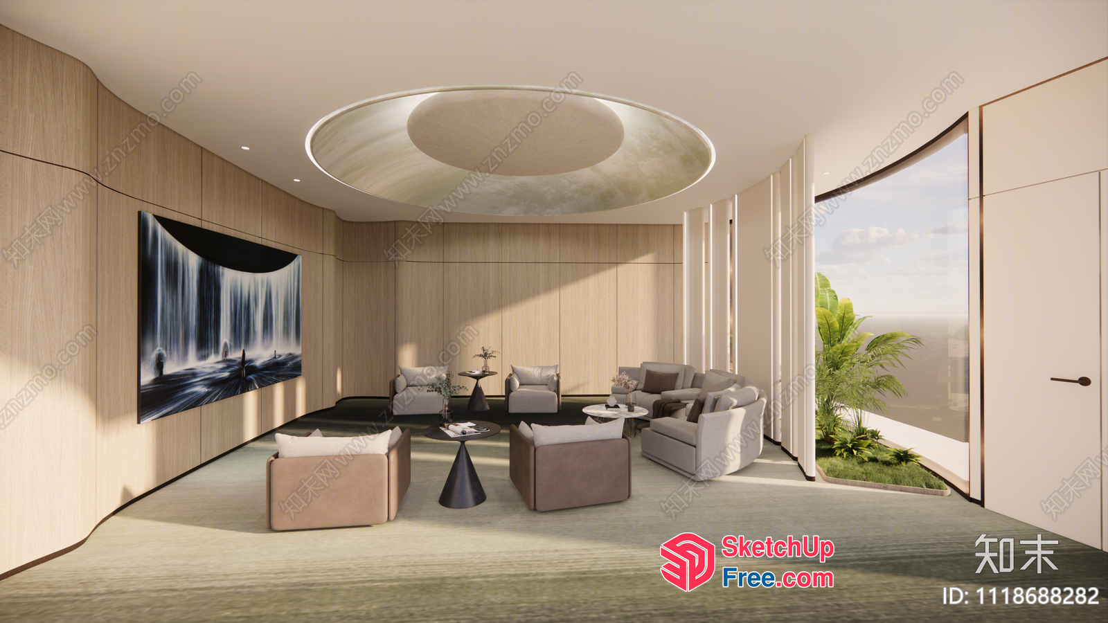 Modern Interior Design With Elegant Furniture And Artwork 3D SketchUp File
