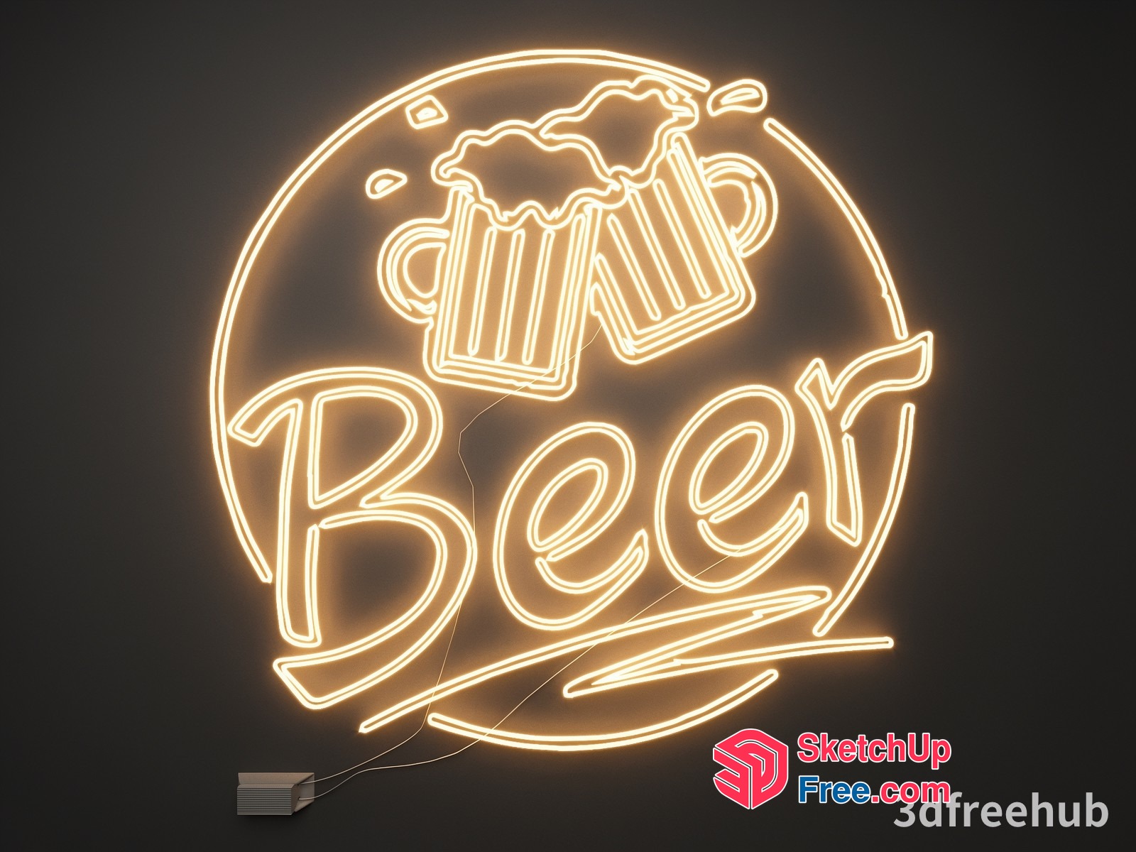 Beer Neon Sign 3D SketchUp File
