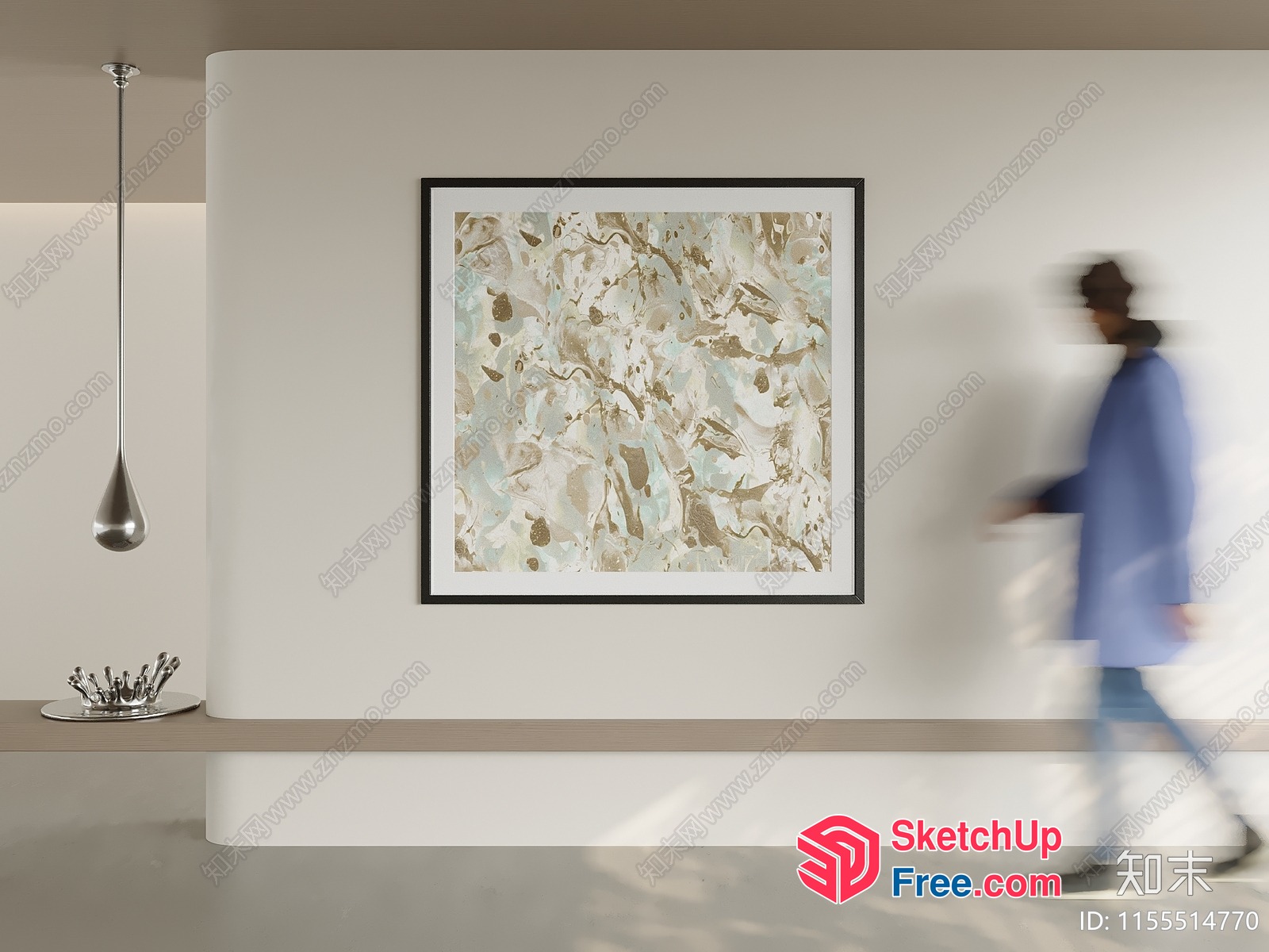 Elegant Minimalist Artwork In Creamy Style 3D SketchUp File