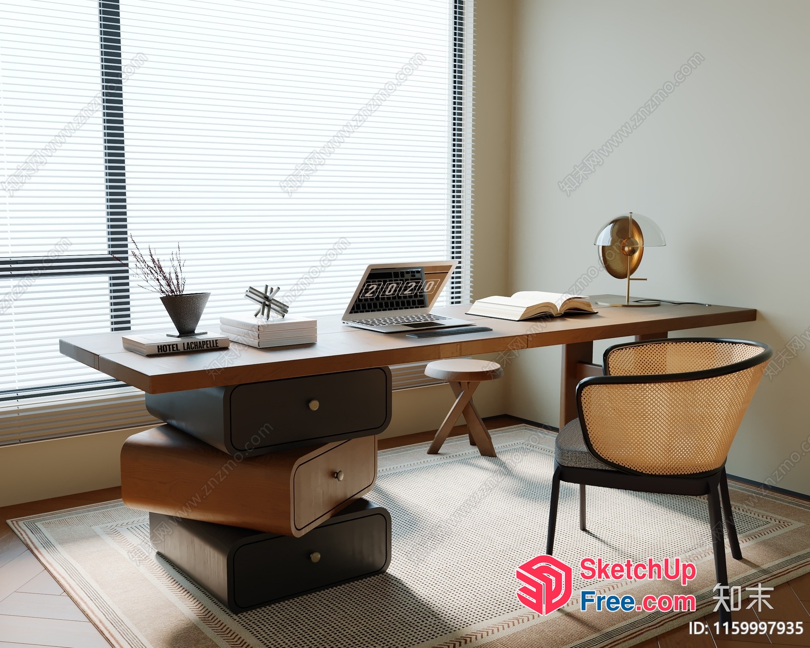 Modern Office Space With Natural Light And Minimalist Decor 3D SketchUp File