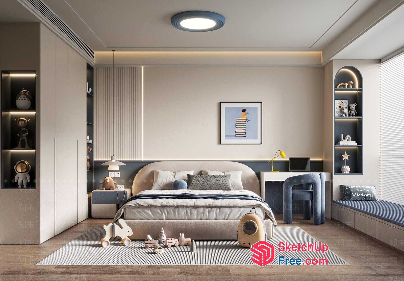 Modern Minimalist Children'S Bedroom 3D SketchUp File