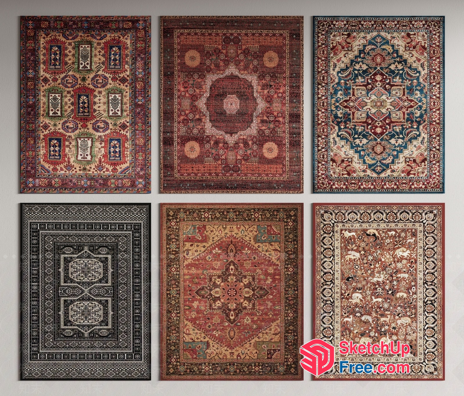 Oriental-Inspired Rug Collection 3D SketchUp File